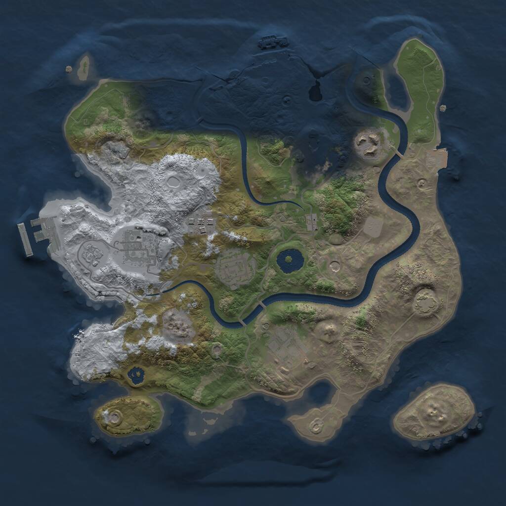 Rust Map: Procedural Map, Size: 3000, Seed: 234123, 12 Monuments