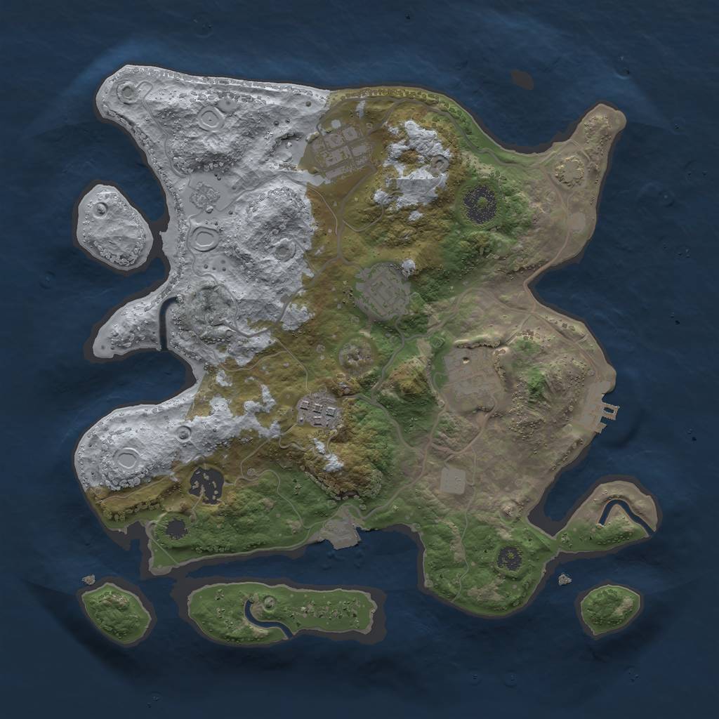 Rust Map: Procedural Map, Size: 3000, Seed: 560037162, 11 Monuments