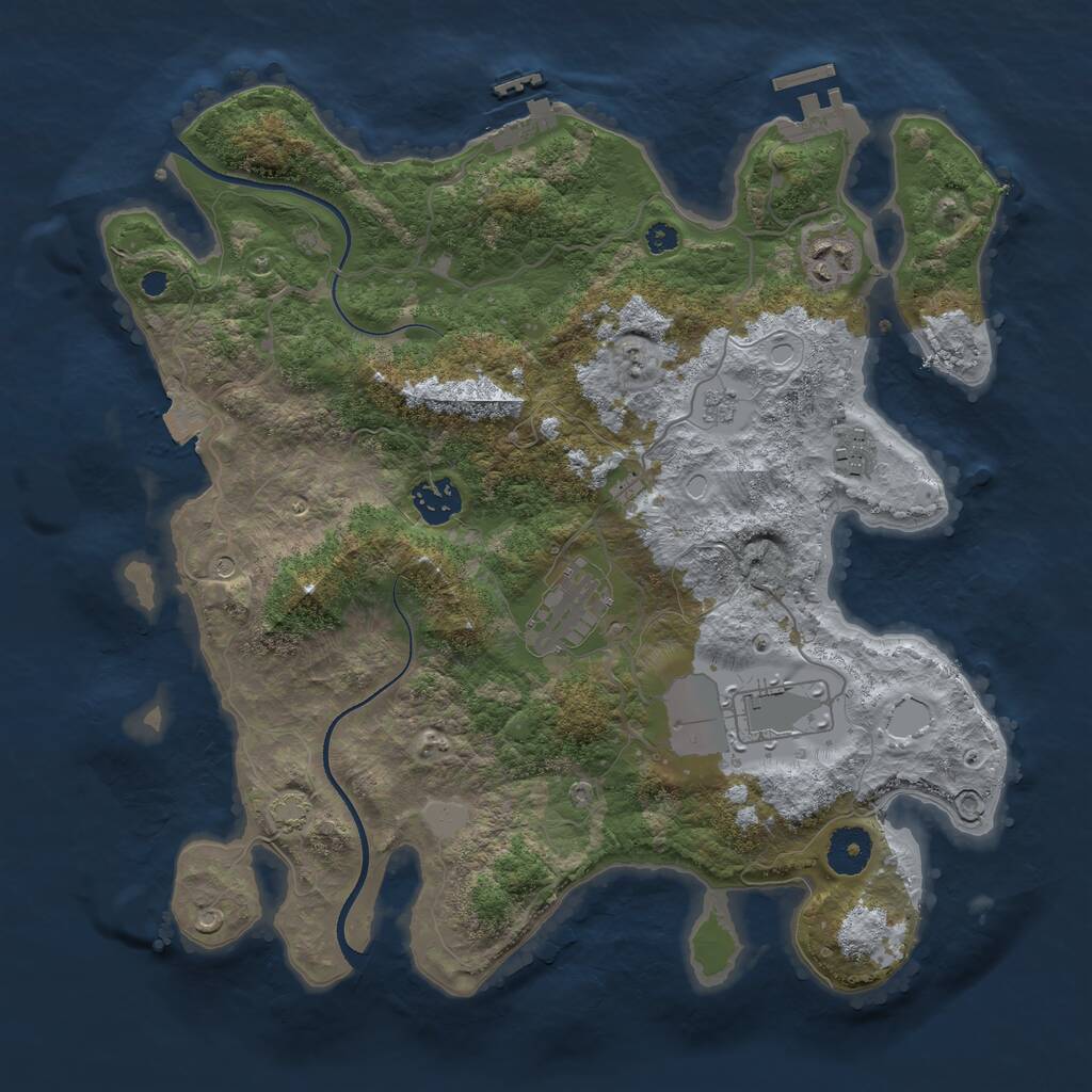 Rust Map: Procedural Map, Size: 3500, Seed: 2024080302, 11 Monuments