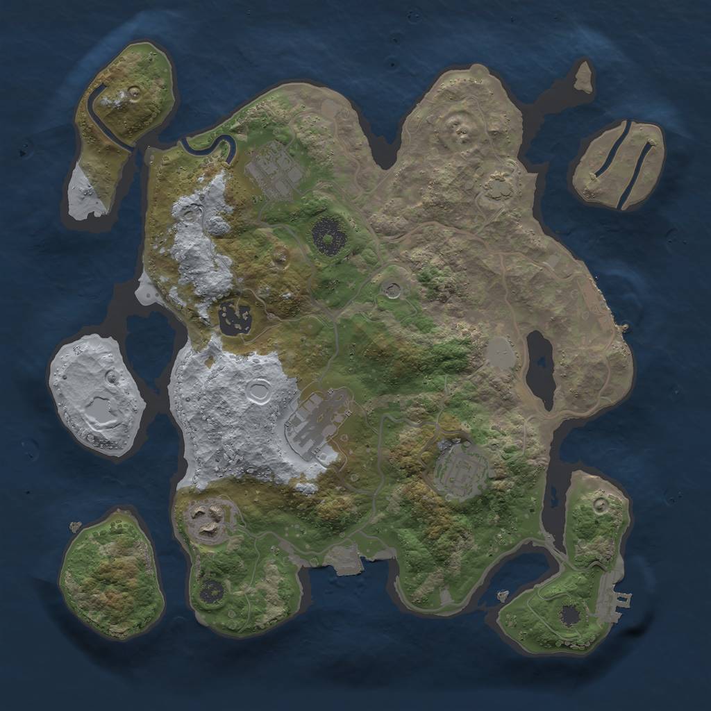 Rust Map: Procedural Map, Size: 3000, Seed: 30015, 12 Monuments