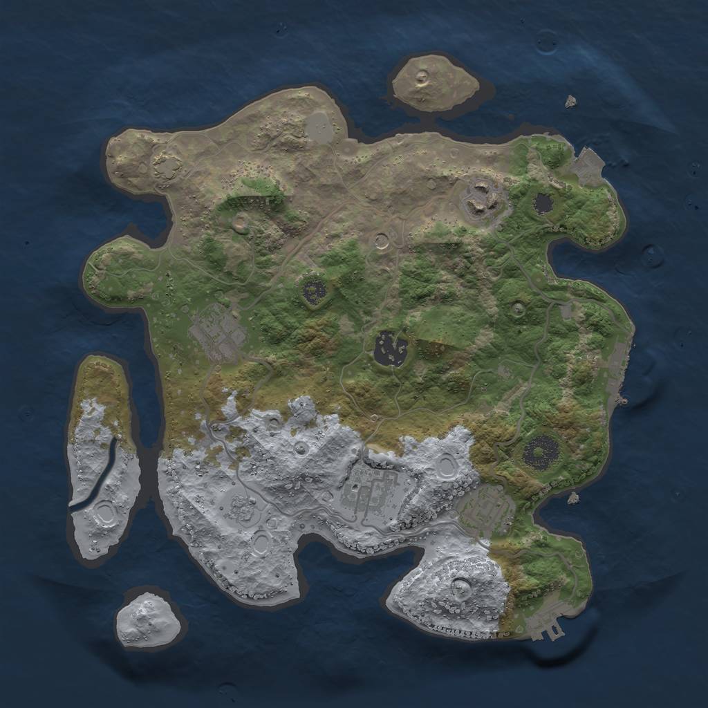 Rust Map: Procedural Map, Size: 3000, Seed: 1893031230, 13 Monuments