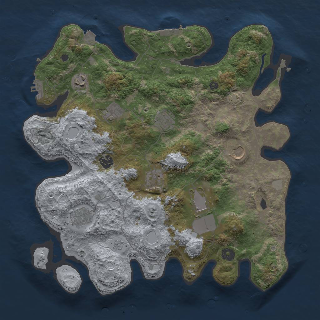 Rust Map: Procedural Map, Size: 3600, Seed: 93983, 15 Monuments