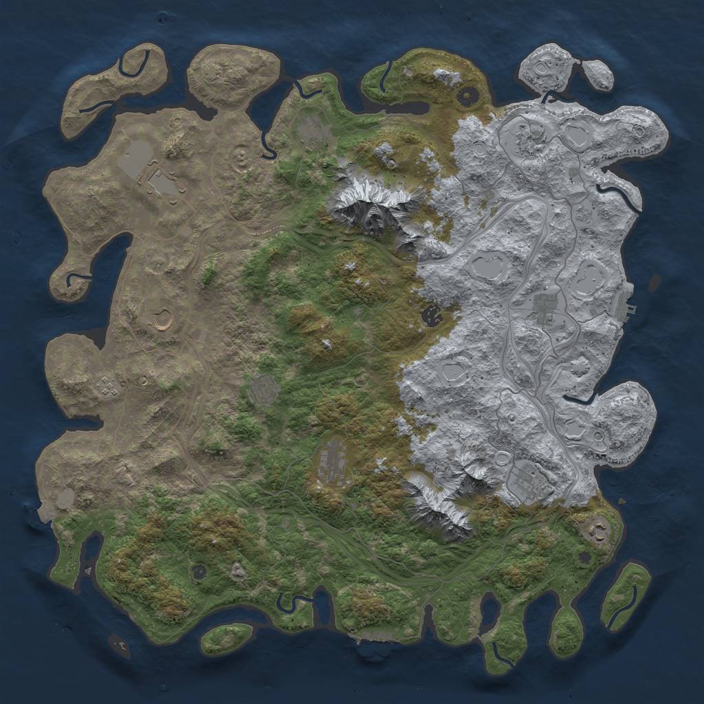 Rust Map: Procedural Map, Size: 5000, Seed: 30002841, 19 Monuments
