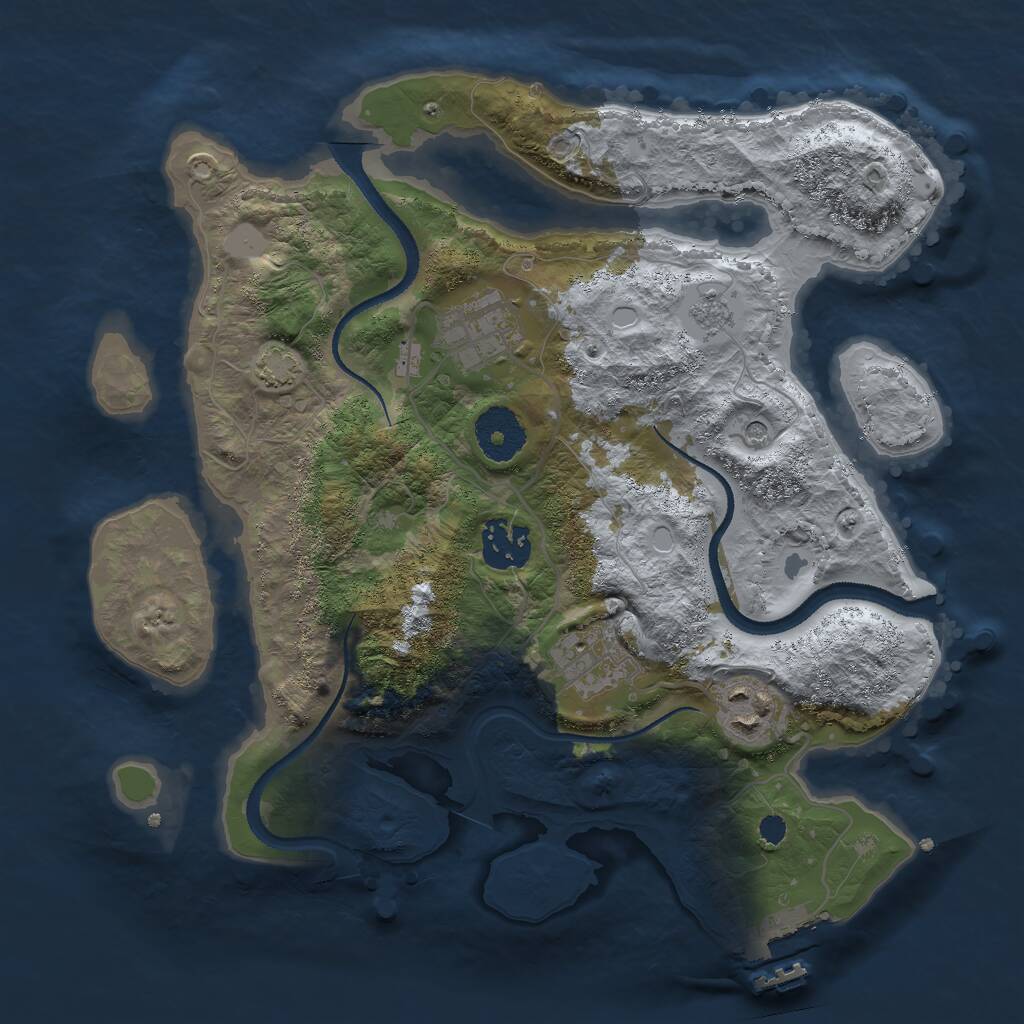Rust Map: Procedural Map, Size: 3000, Seed: 5042024, 9 Monuments