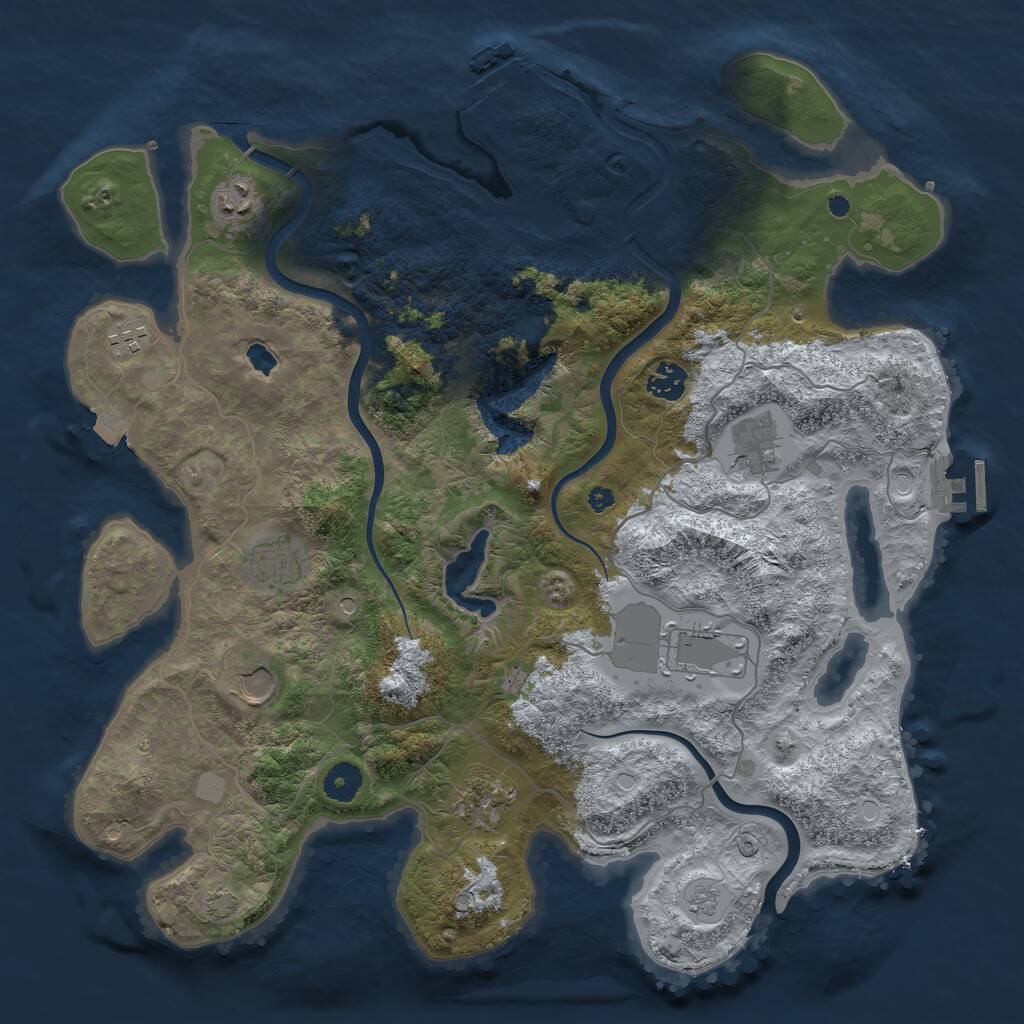 Rust Map: Procedural Map, Size: 4000, Seed: 1805681922, 14 Monuments