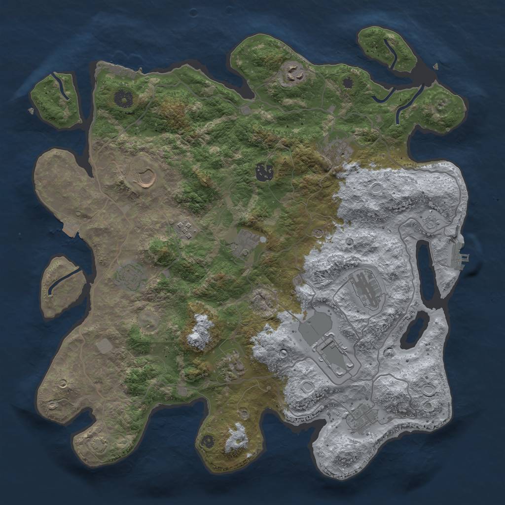 Rust Map: Procedural Map, Size: 4000, Seed: 1805681922, 19 Monuments