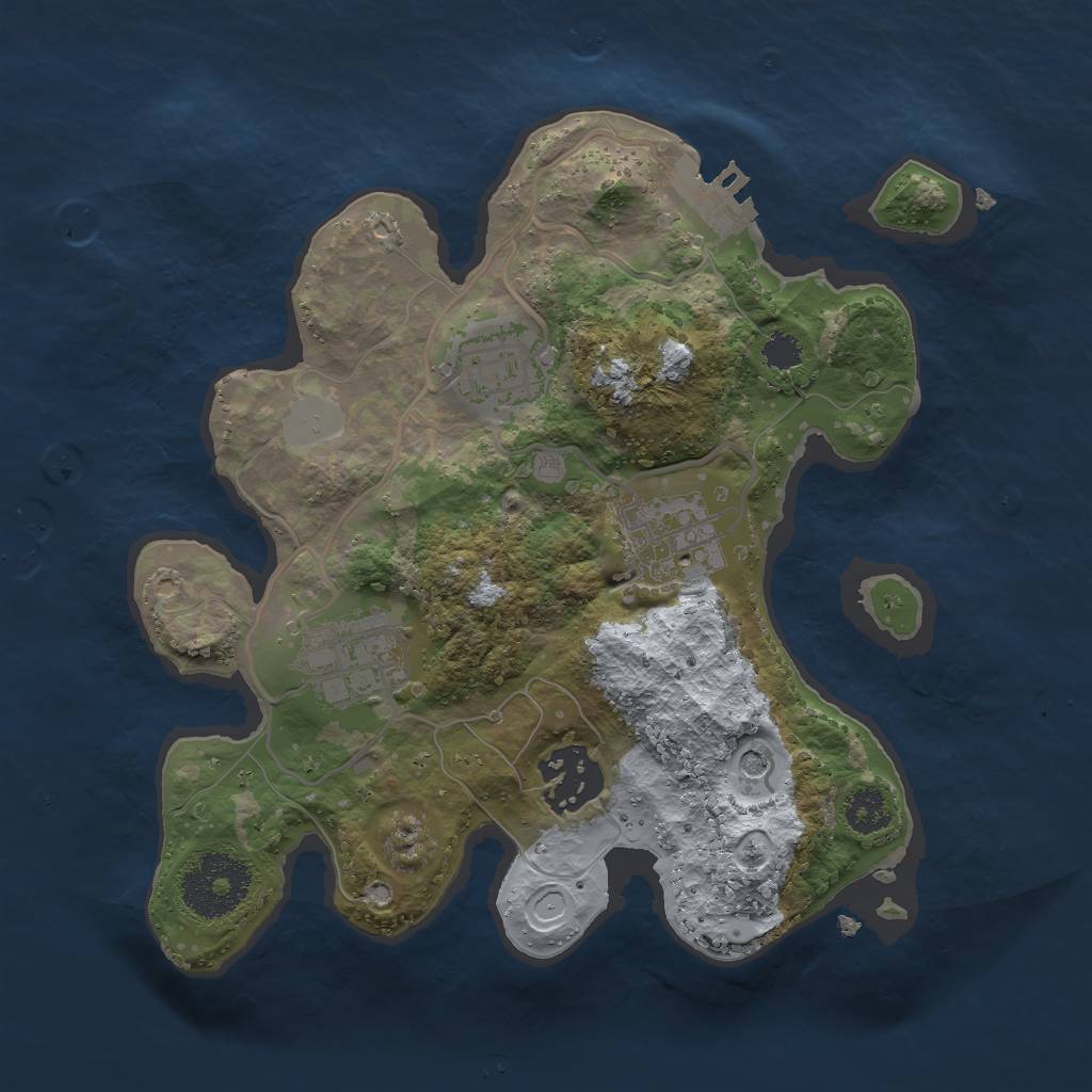 Rust Map: Procedural Map, Size: 2500, Seed: 770936927, 9 Monuments