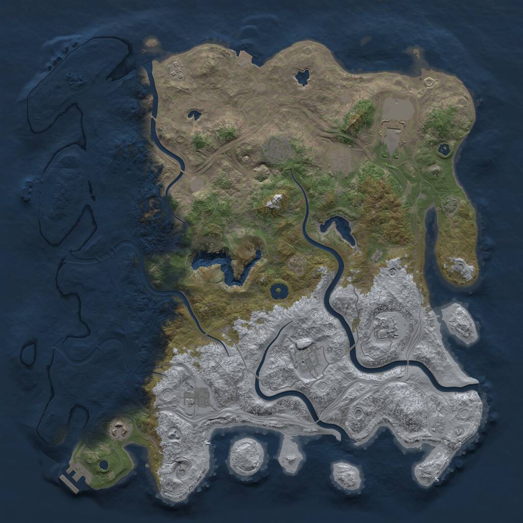 Rust Map: Procedural Map, Size: 4500, Seed: 1530507371, 14 Monuments