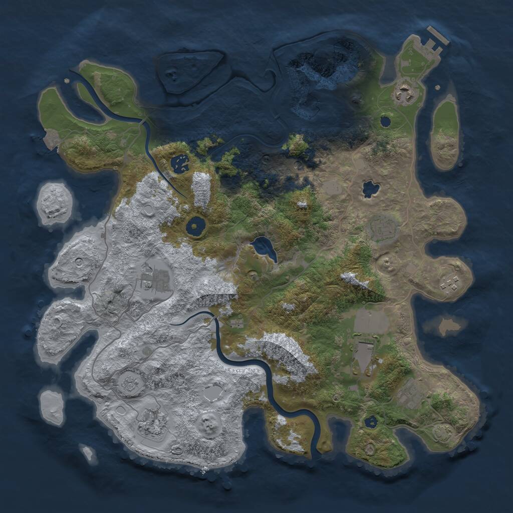 Rust Map: Procedural Map, Size: 4000, Seed: 205780935, 13 Monuments