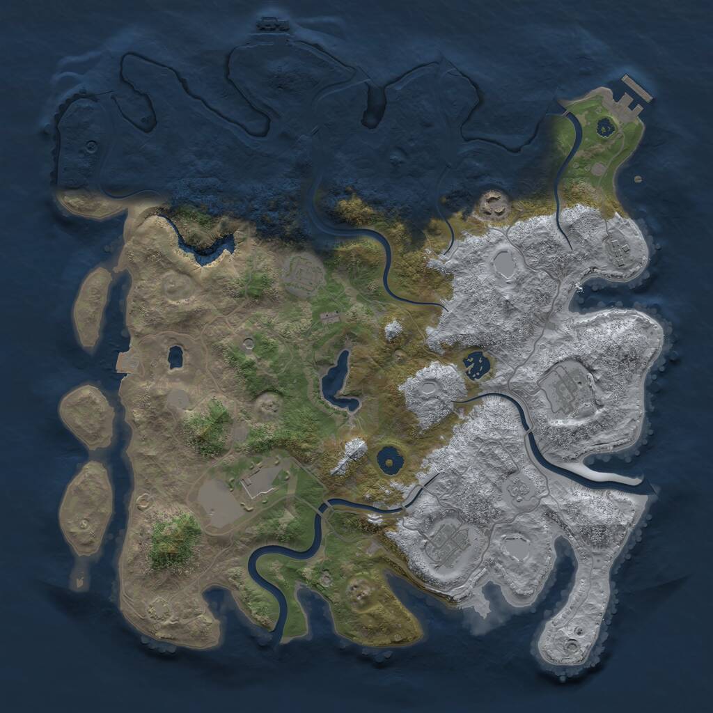 Rust Map: Procedural Map, Size: 4000, Seed: 1986044964, 13 Monuments
