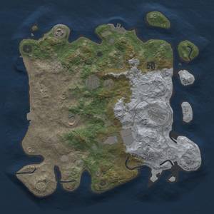 Thumbnail Rust Map: Procedural Map, Size: 3500, Seed: 16309685, 15 Monuments