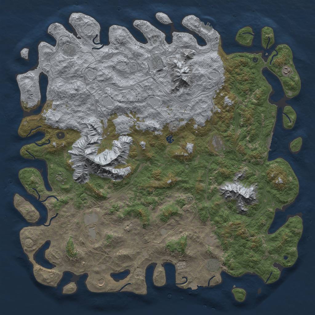 Rust Map: Procedural Map, Size: 6000, Seed: 795006854, 19 Monuments