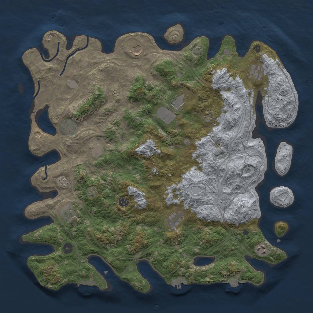 Rust Map: Procedural Map, Size: 4500, Seed: 171461166, 19 Monuments