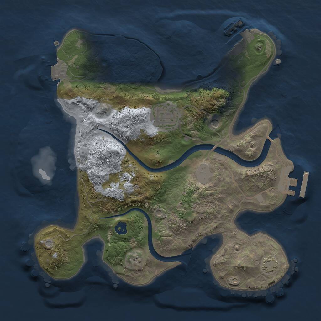 Rust Map: Procedural Map, Size: 2500, Seed: 434113183, 6 Monuments