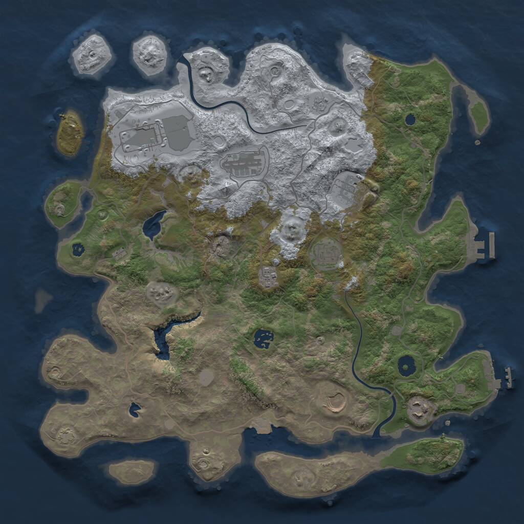 Rust Map: Procedural Map, Size: 4000, Seed: 92314, 14 Monuments