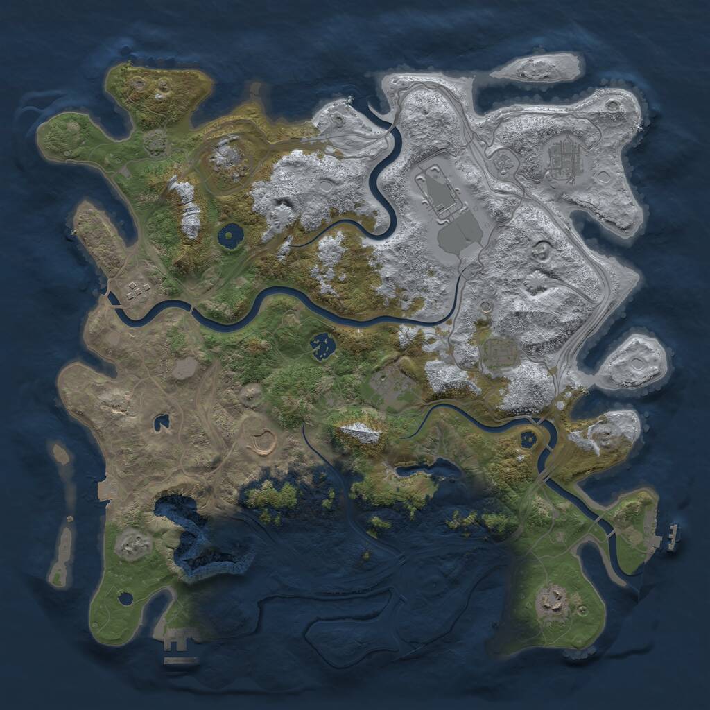 Rust Map: Procedural Map, Size: 4250, Seed: 556587957, 15 Monuments