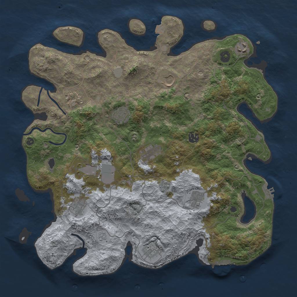 Rust Map: Procedural Map, Size: 4000, Seed: 1404800859, 19 Monuments