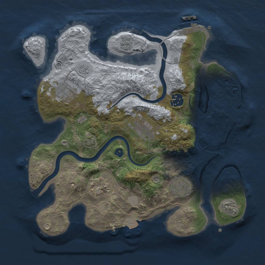 Rust Map: Procedural Map, Size: 3000, Seed: 1251649222, 12 Monuments