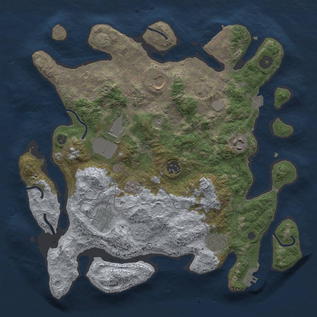 Rust Map: Procedural Map, Size: 3500, Seed: 1392816931, 15 Monuments