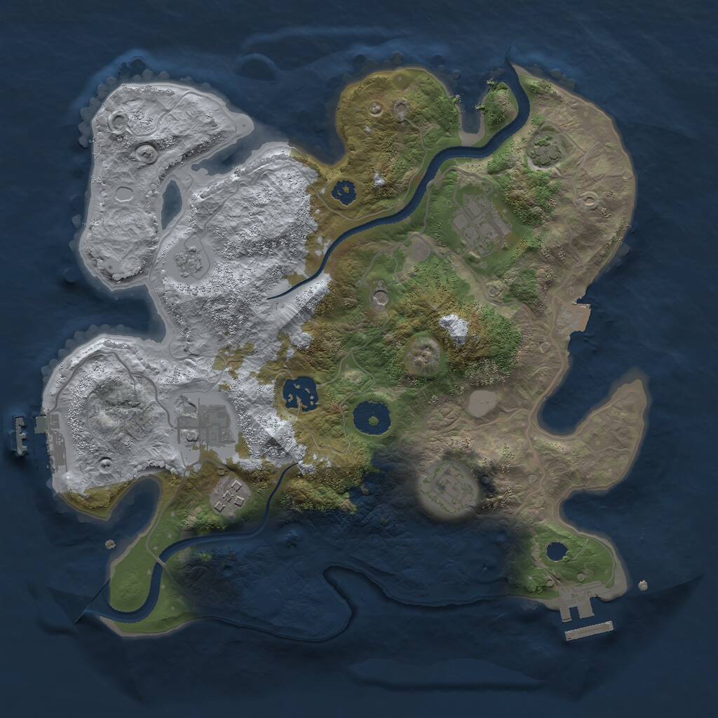 Rust Map: Procedural Map, Size: 3000, Seed: 48362265, 11 Monuments