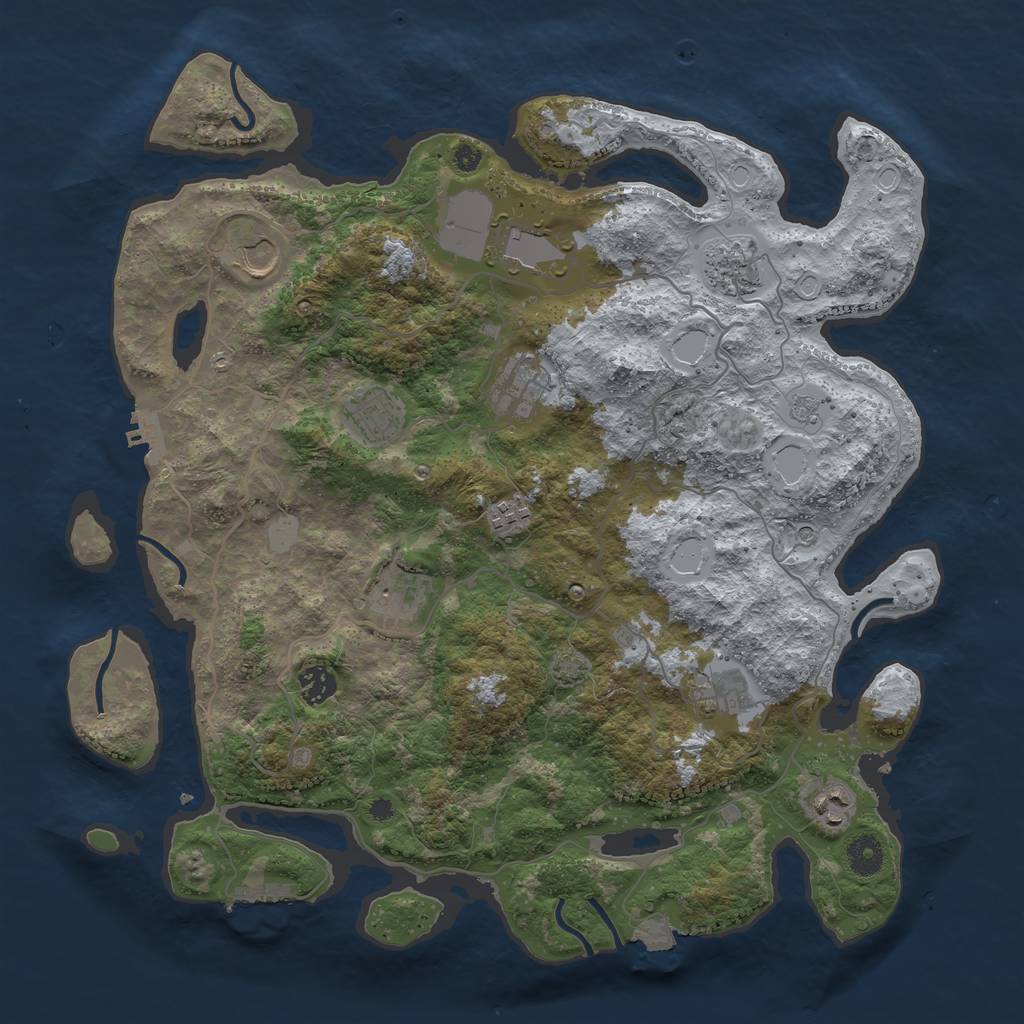 Rust Map: Procedural Map, Size: 4000, Seed: 5042024, 18 Monuments