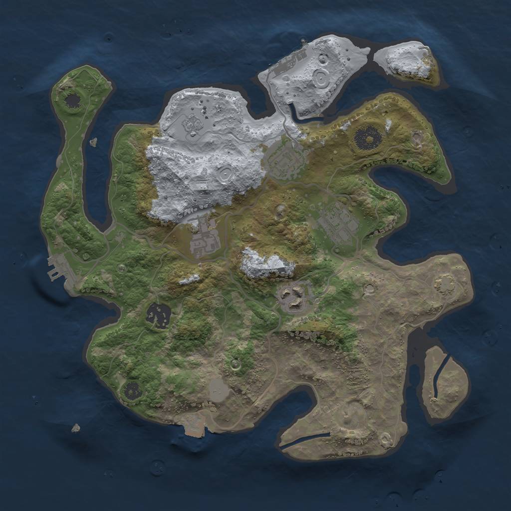 Rust Map: Procedural Map, Size: 3000, Seed: 1517375015, 12 Monuments