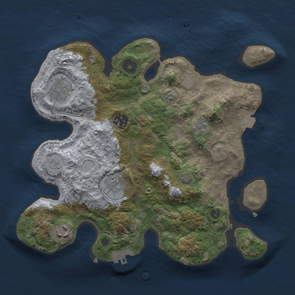 Rust Map: Procedural Map, Size: 3000, Seed: 2006315633, 11 Monuments
