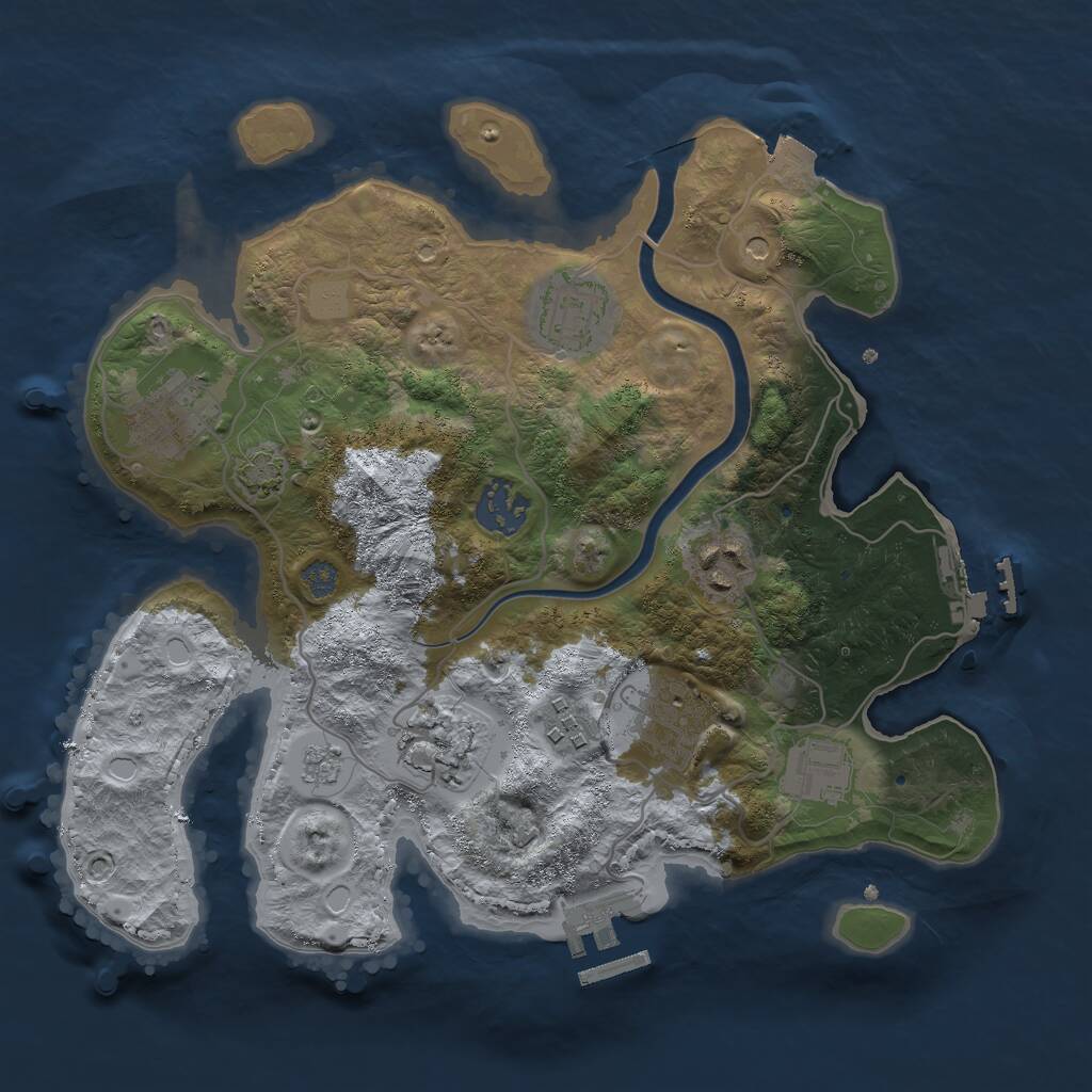 Rust Map: Procedural Map, Size: 3000, Seed: 268463751, 15 Monuments