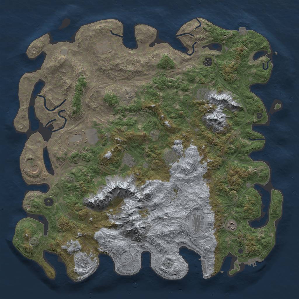 Rust Map: Procedural Map, Size: 5000, Seed: 2002137237, 19 Monuments