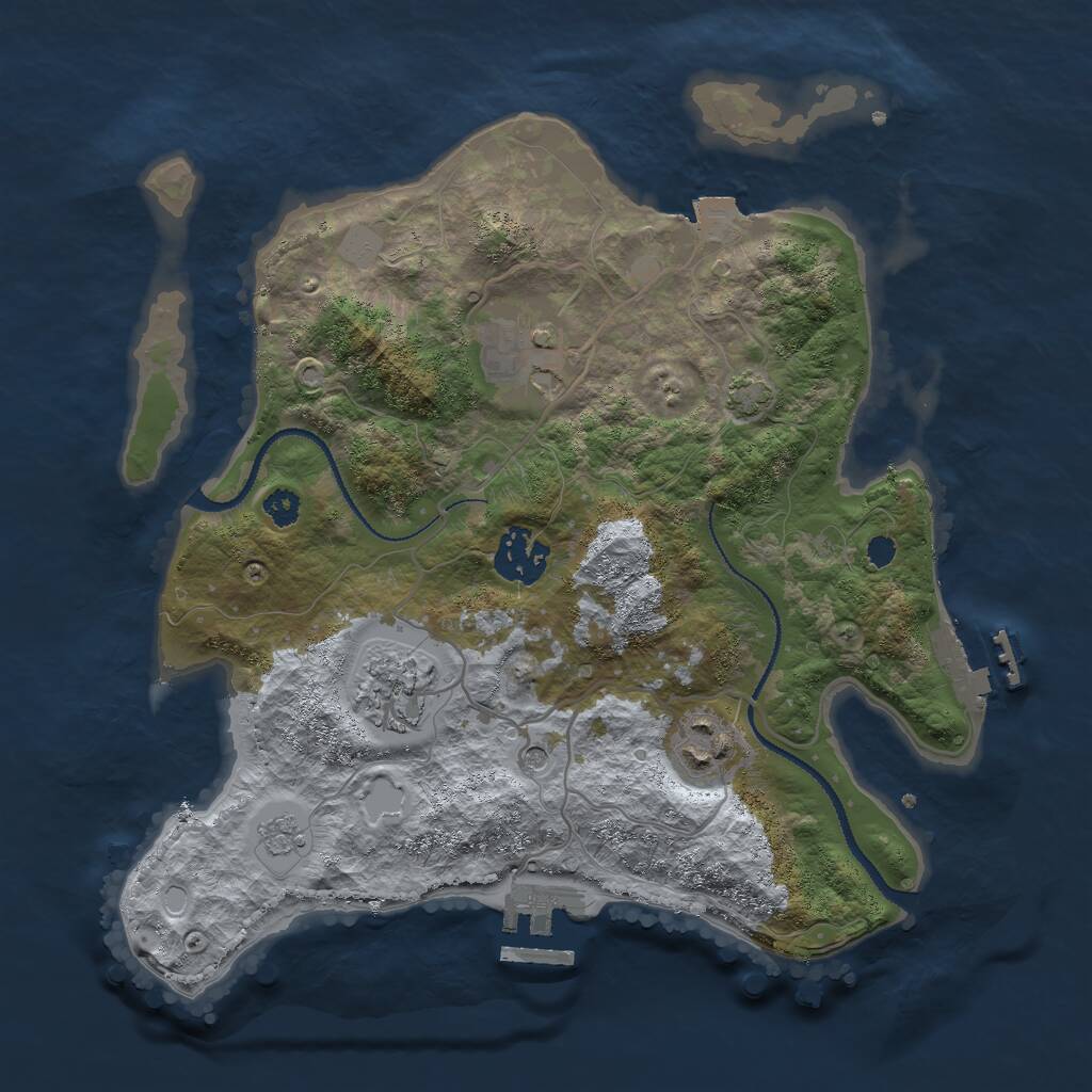 Rust Map: Procedural Map, Size: 3000, Seed: 187584255, 10 Monuments