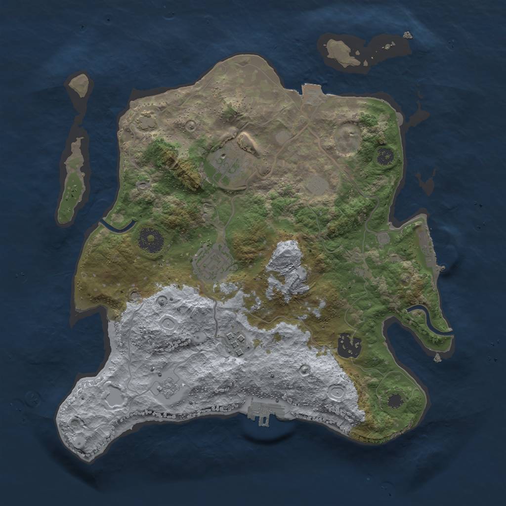 Rust Map: Procedural Map, Size: 3000, Seed: 187584255, 11 Monuments