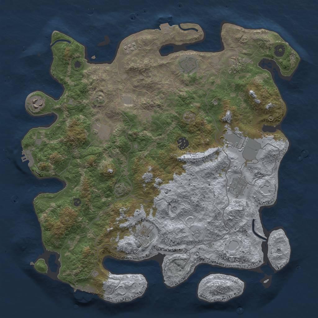 Rust Map: Procedural Map, Size: 4000, Seed: 5867, 17 Monuments