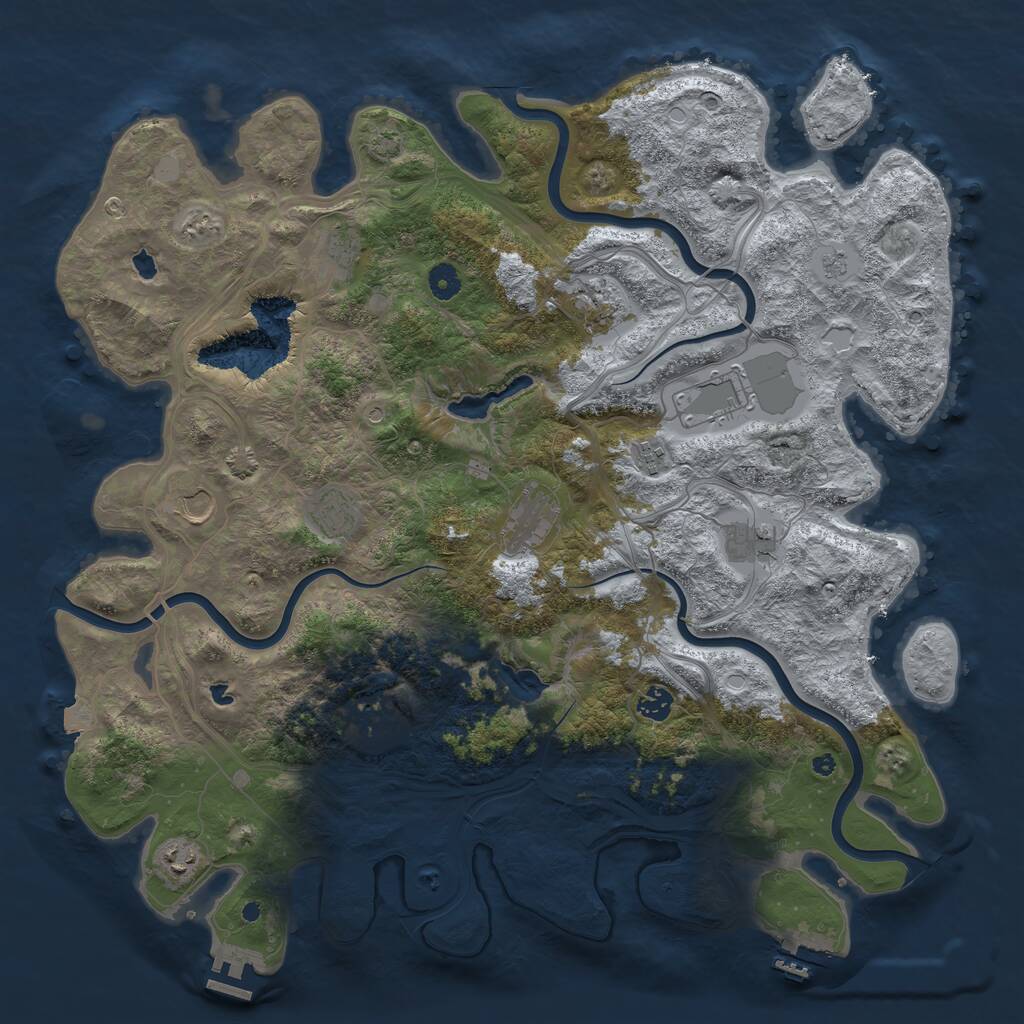 Rust Map: Procedural Map, Size: 4500, Seed: 1419756830, 17 Monuments