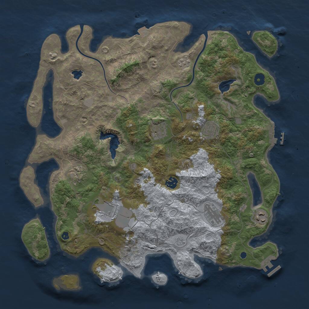 Rust Map: Procedural Map, Size: 4000, Seed: 1170407895, 14 Monuments