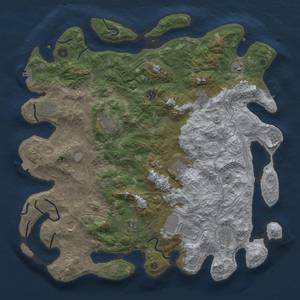 Thumbnail Rust Map: Procedural Map, Size: 4500, Seed: 21275, 19 Monuments