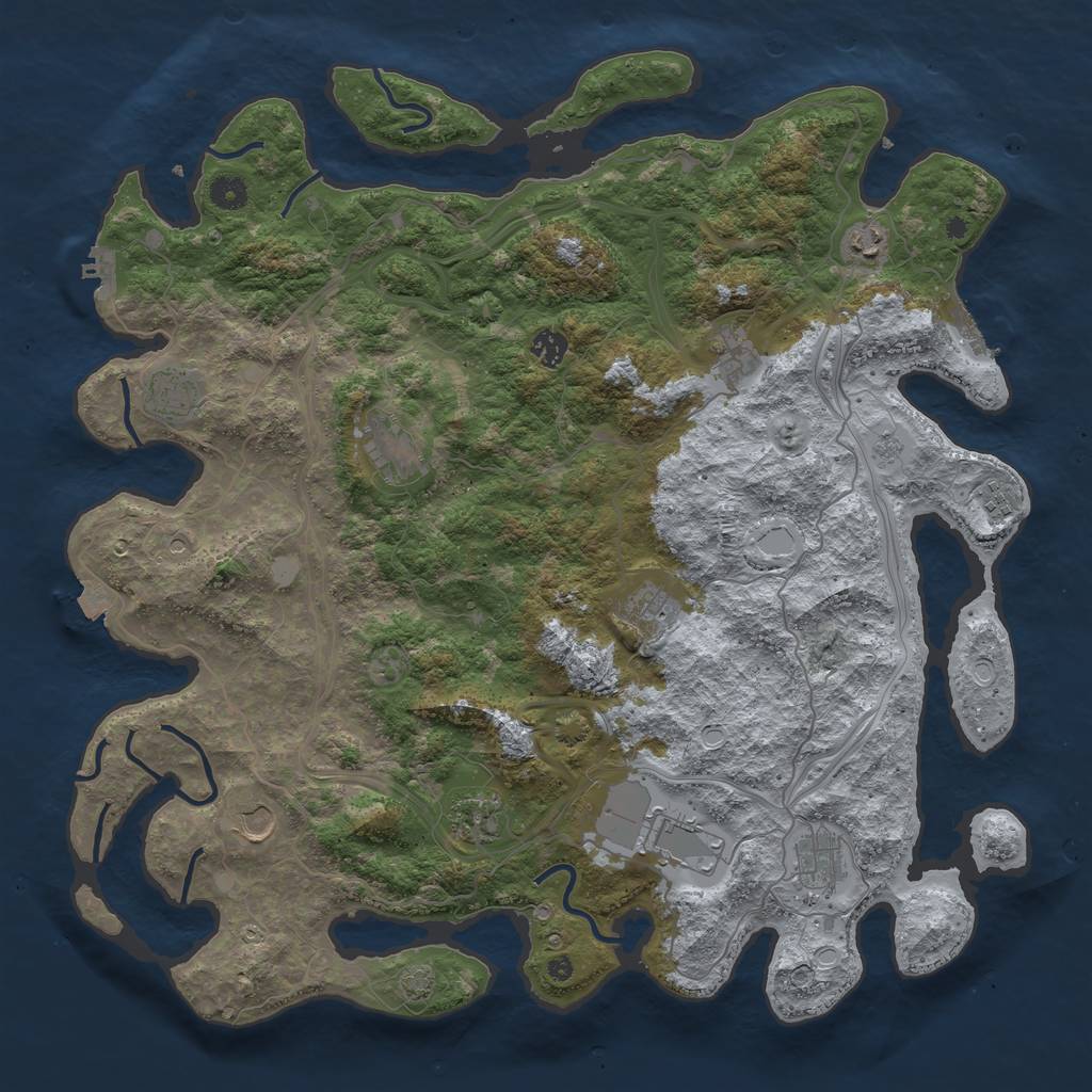 Rust Map: Procedural Map, Size: 4500, Seed: 21275, 19 Monuments