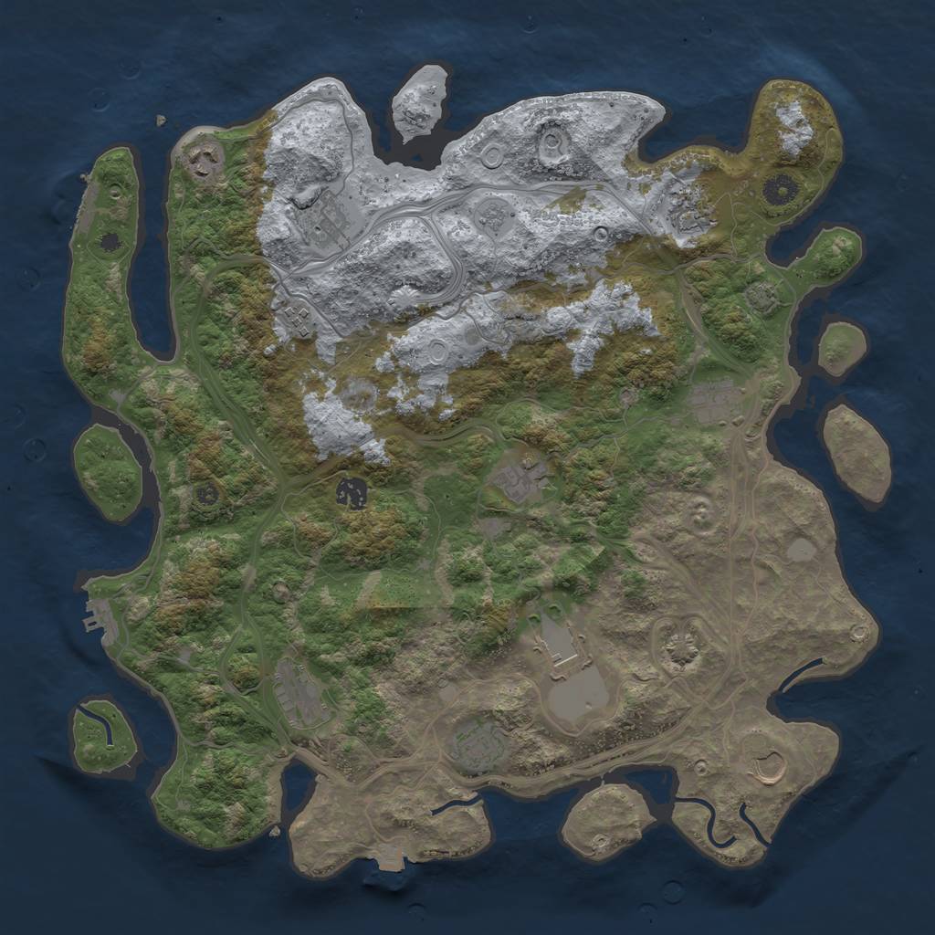 Rust Map: Procedural Map, Size: 4250, Seed: 60078821, 19 Monuments