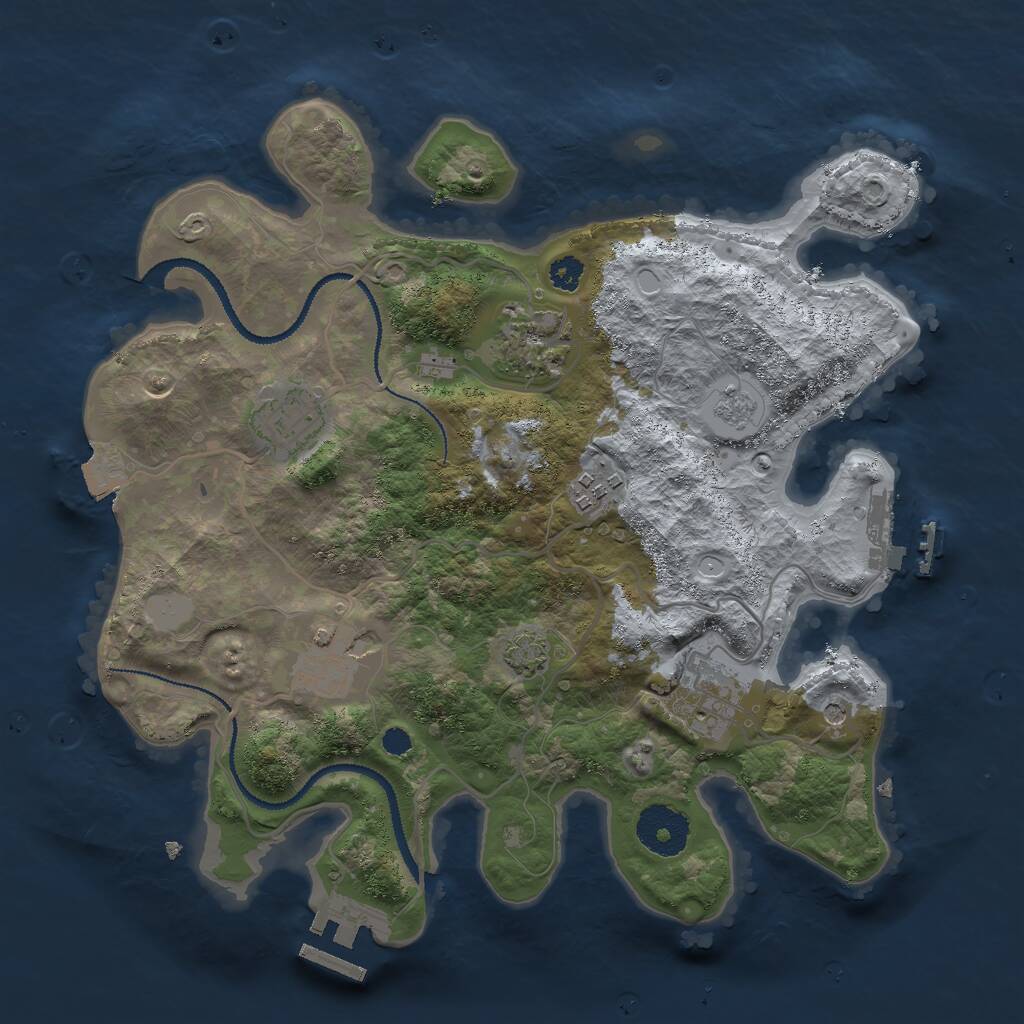 Rust Map: Procedural Map, Size: 3000, Seed: 1419756830, 11 Monuments