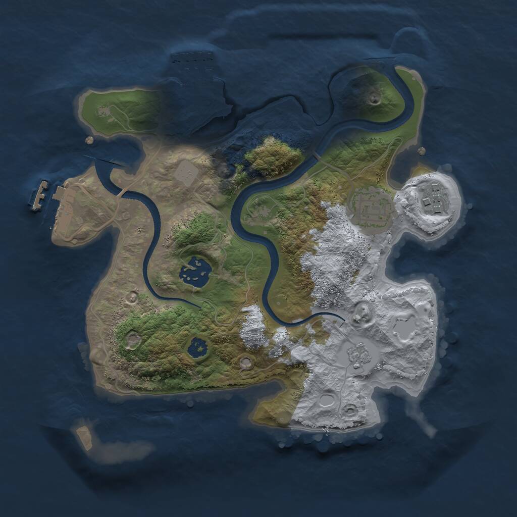 Rust Map: Procedural Map, Size: 2600, Seed: 458474639, 7 Monuments