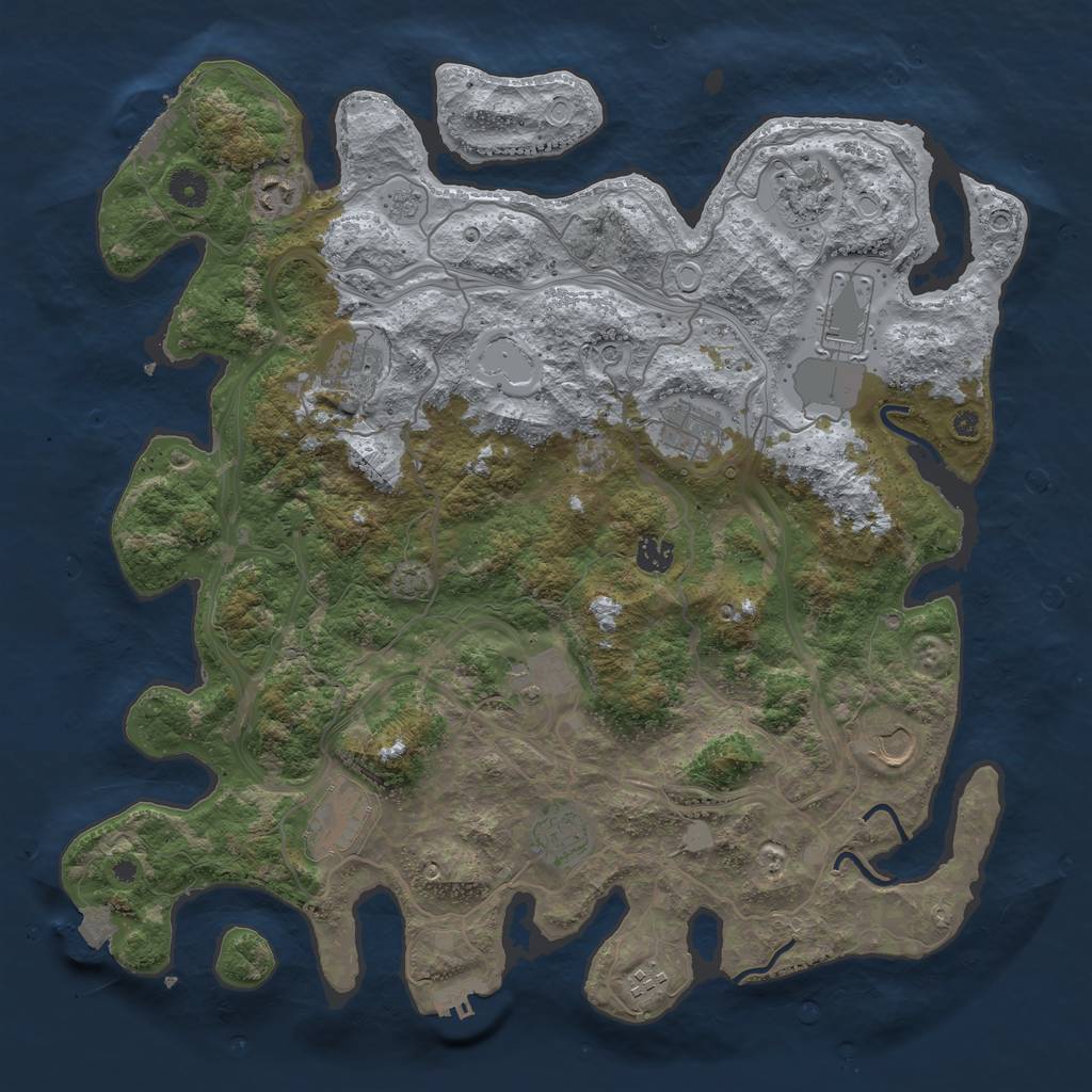 Rust Map: Procedural Map, Size: 4250, Seed: 1524839526, 19 Monuments