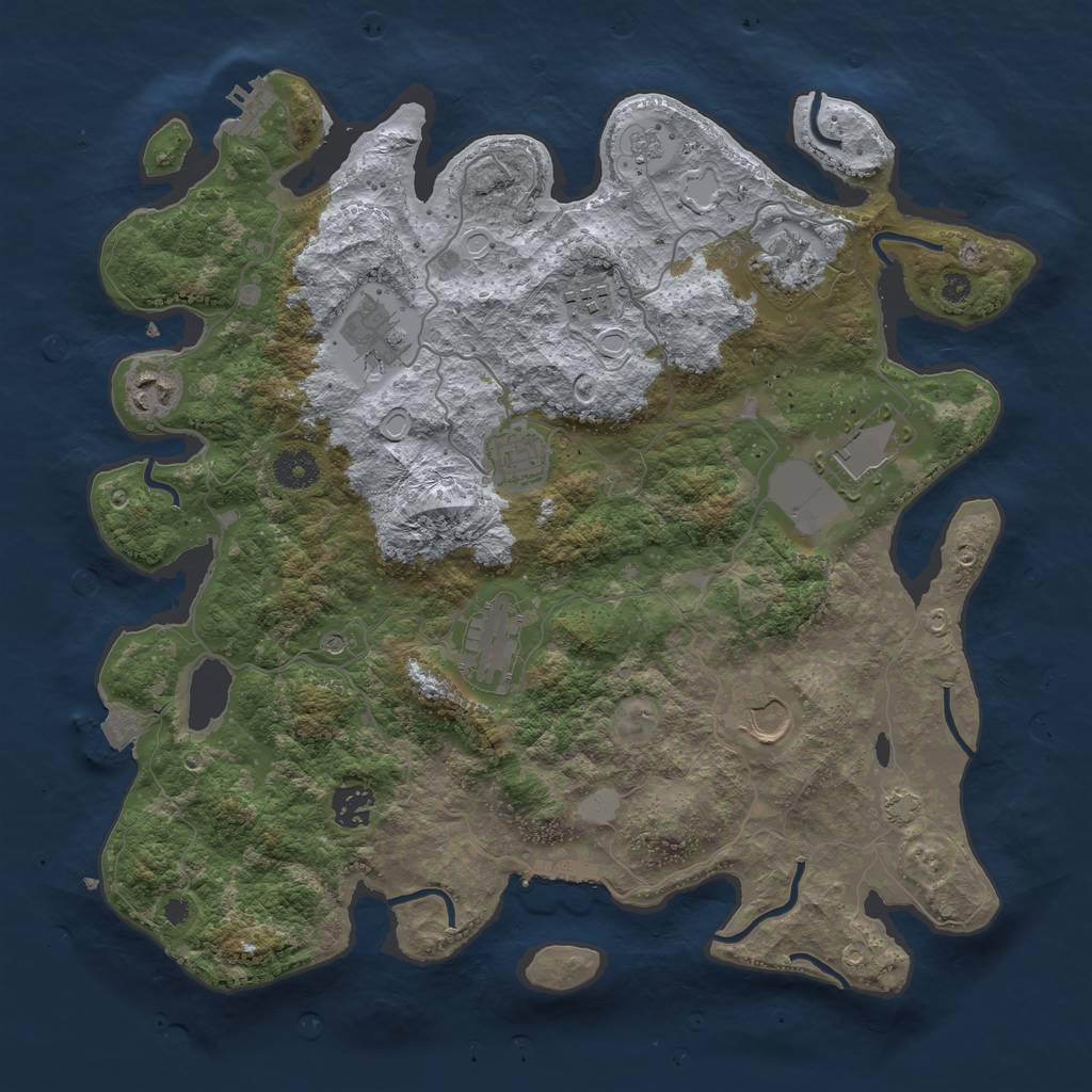 Rust Map: Procedural Map, Size: 3750, Seed: 759383556, 17 Monuments