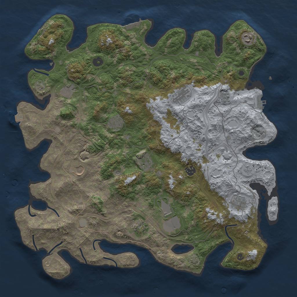 Rust Map: Procedural Map, Size: 4500, Seed: 32184624, 19 Monuments