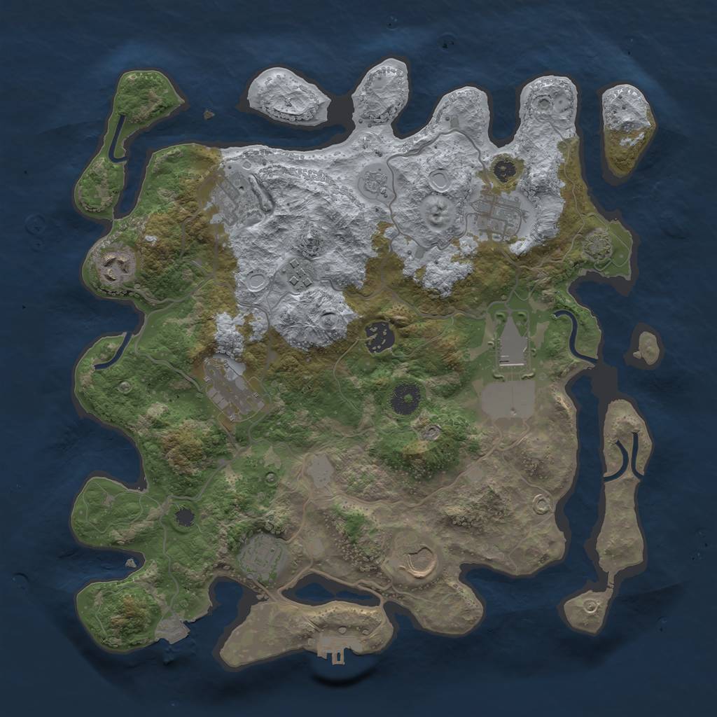 Rust Map: Procedural Map, Size: 3500, Seed: 625453698, 15 Monuments