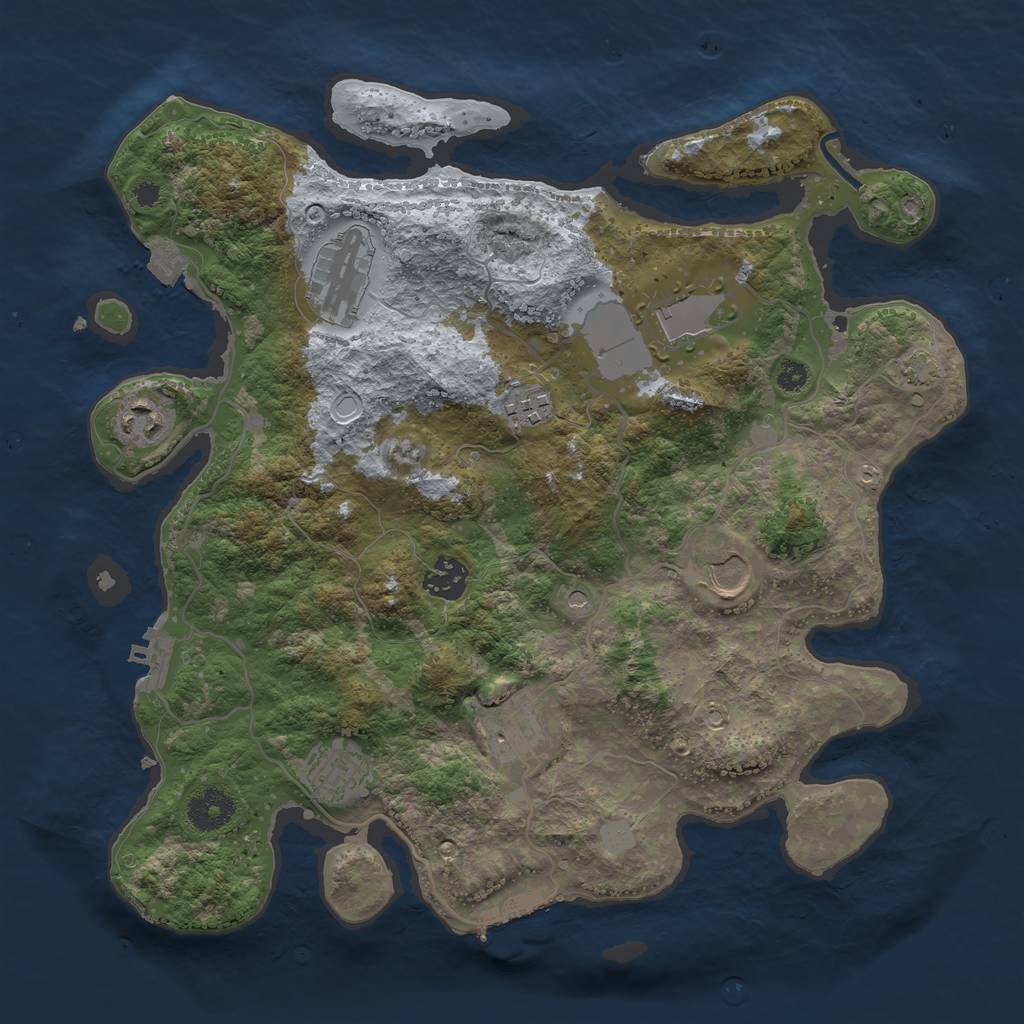 Rust Map: Procedural Map, Size: 3500, Seed: 109819007, 15 Monuments