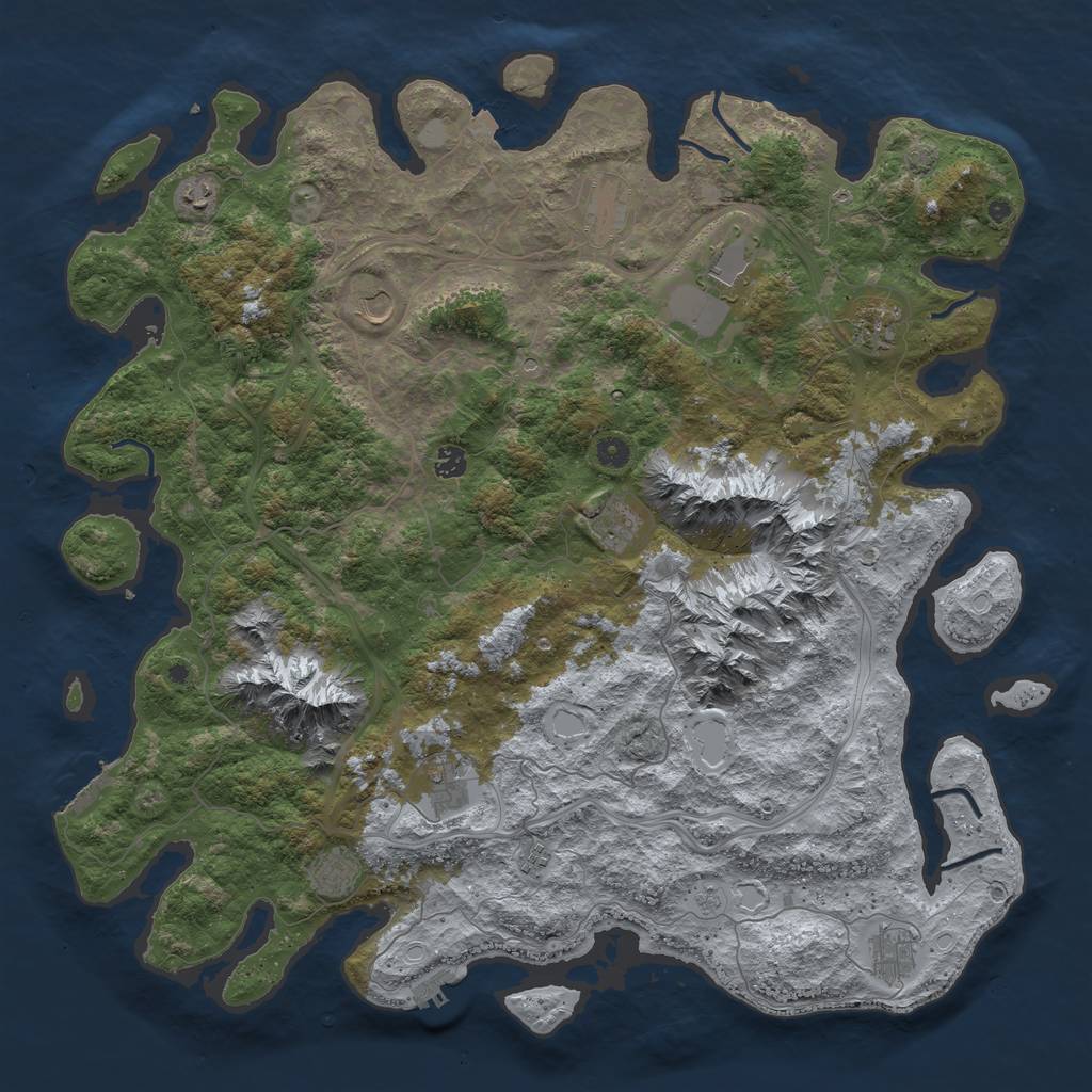 Rust Map: Procedural Map, Size: 5000, Seed: 238576848, 19 Monuments