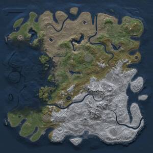 Thumbnail Rust Map: Procedural Map, Size: 5000, Seed: 238576848, 16 Monuments