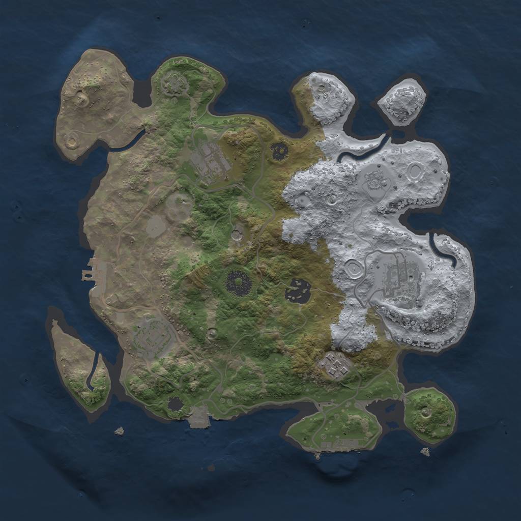 Rust Map: Procedural Map, Size: 3000, Seed: 96462795, 13 Monuments