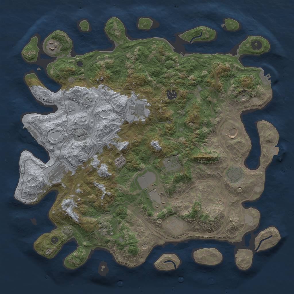 Rust Map: Procedural Map, Size: 4250, Seed: 334206034, 19 Monuments