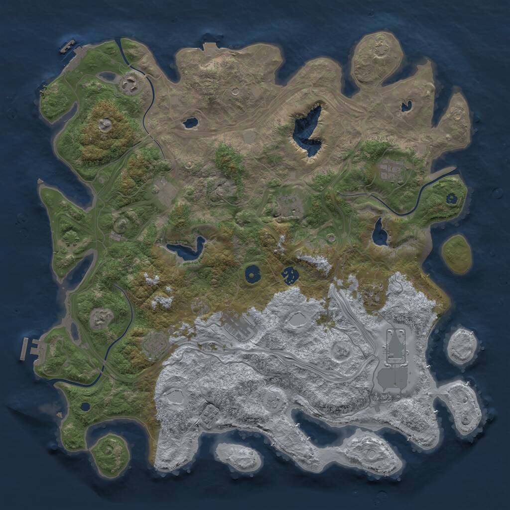Rust Map: Procedural Map, Size: 4500, Seed: 1114523935, 16 Monuments