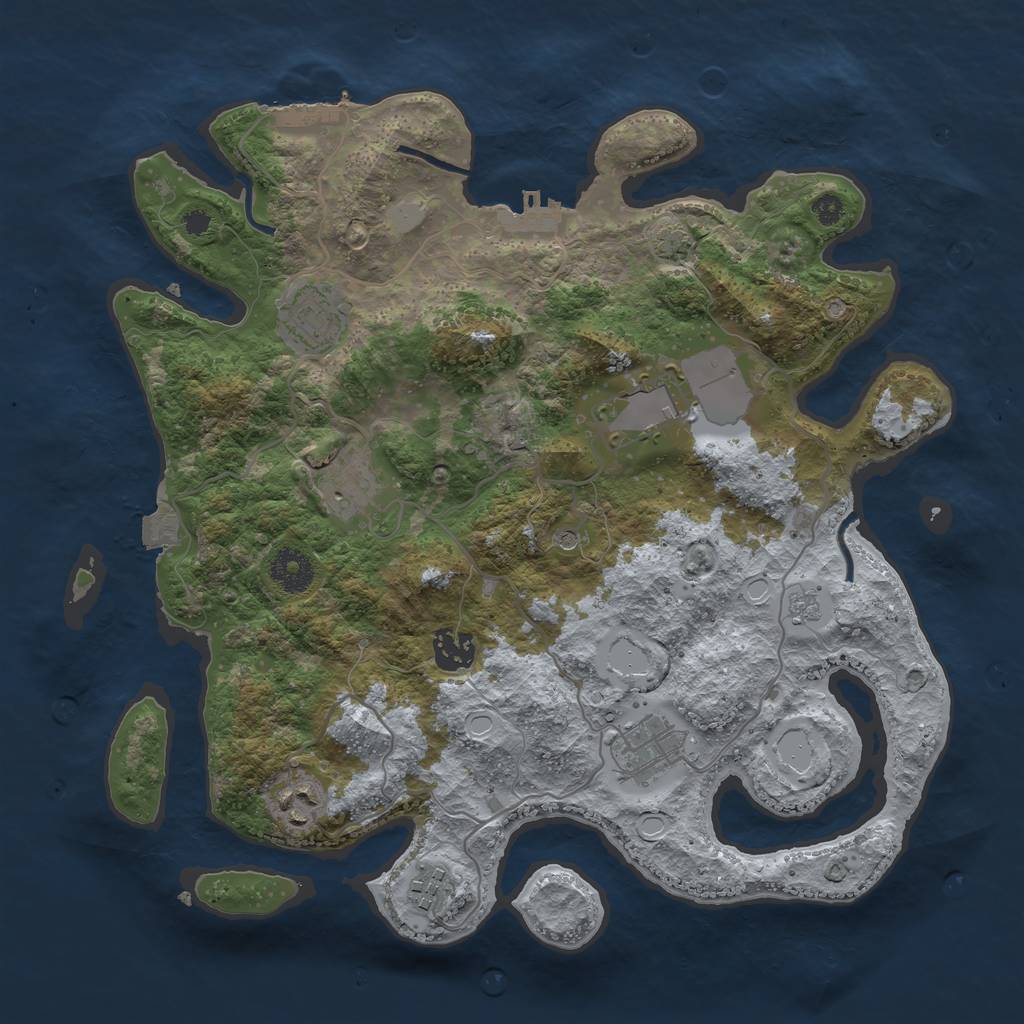 Rust Map: Procedural Map, Size: 3500, Seed: 694, 15 Monuments